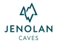 Logo for Jenolan Caves featuring stylized mountain peaks above the words "Jenolan Caves.